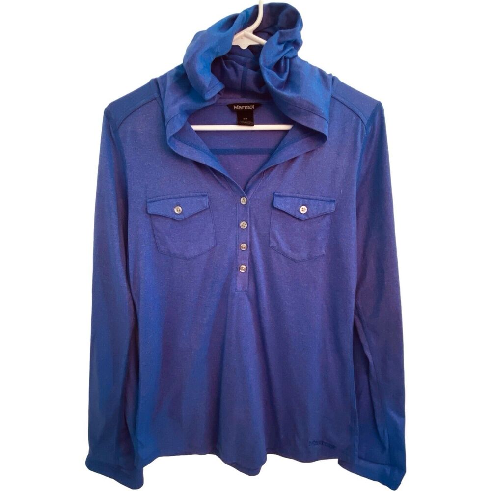 Marmot Shirt Hoodie Womens Small Purple Pullover Long Sleeve Lightweight Henley